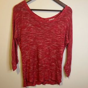 Lucky Brand | Womens Red Knit Long Sleeve with Buttons on Back